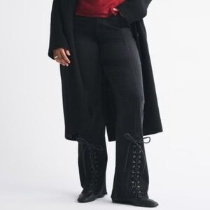 NWT Abercrombie Curve Love High Rise Bootcut Lace Jean - 34